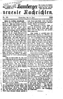 Bamberger neueste Nachrichten Donnerstag 18. Juni 1868