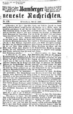 Bamberger neueste Nachrichten Dienstag 23. Juni 1868