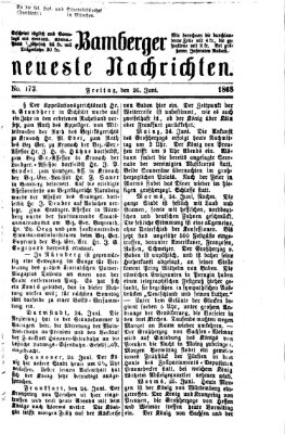 Bamberger neueste Nachrichten Freitag 26. Juni 1868
