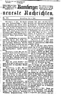 Bamberger neueste Nachrichten Samstag 4. Juli 1868