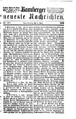 Bamberger neueste Nachrichten Sonntag 5. Juli 1868