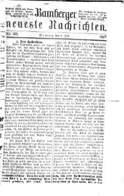 Bamberger neueste Nachrichten Montag 6. Juli 1868