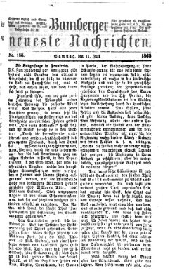 Bamberger neueste Nachrichten Samstag 11. Juli 1868