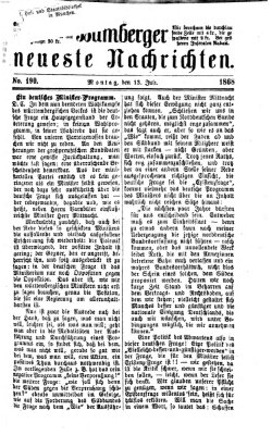 Bamberger neueste Nachrichten Montag 13. Juli 1868