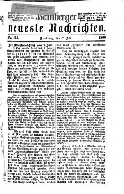 Bamberger neueste Nachrichten Freitag 17. Juli 1868