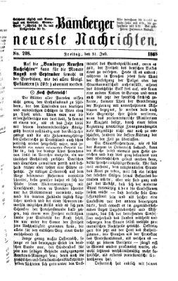 Bamberger neueste Nachrichten Freitag 31. Juli 1868