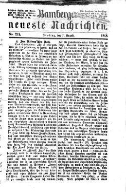 Bamberger neueste Nachrichten Freitag 7. August 1868