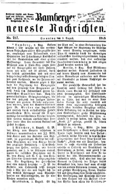 Bamberger neueste Nachrichten Sonntag 9. August 1868