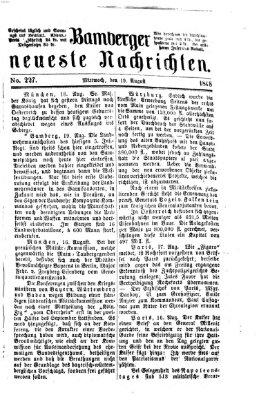 Bamberger neueste Nachrichten Mittwoch 19. August 1868