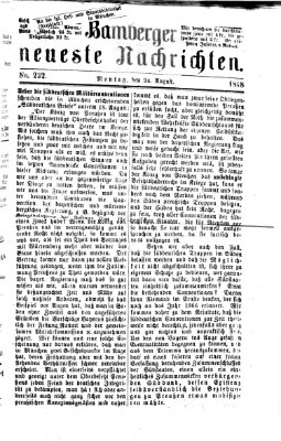 Bamberger neueste Nachrichten Montag 24. August 1868