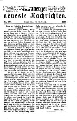 Bamberger neueste Nachrichten Dienstag 25. August 1868