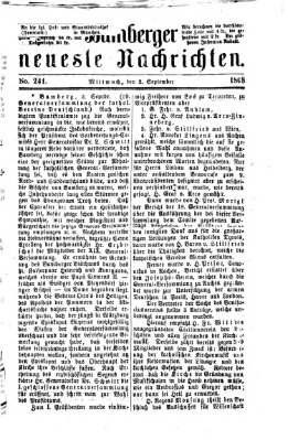 Bamberger neueste Nachrichten Mittwoch 2. September 1868