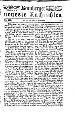 Bamberger neueste Nachrichten Samstag 12. September 1868