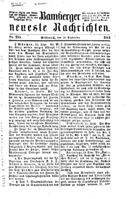 Bamberger neueste Nachrichten Mittwoch 16. September 1868