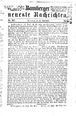 Bamberger neueste Nachrichten Freitag 18. September 1868