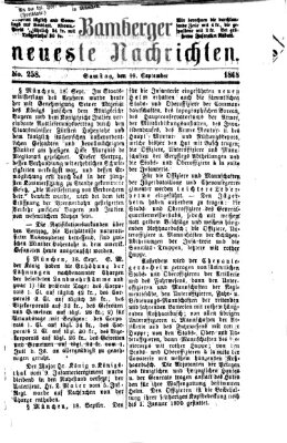 Bamberger neueste Nachrichten Samstag 19. September 1868