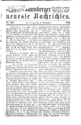 Bamberger neueste Nachrichten Freitag 25. September 1868