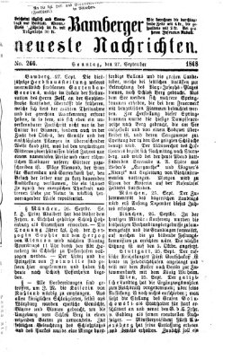 Bamberger neueste Nachrichten Sonntag 27. September 1868