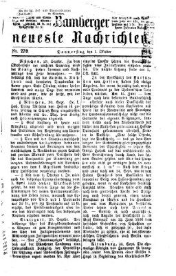 Bamberger neueste Nachrichten Donnerstag 1. Oktober 1868