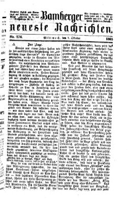 Bamberger neueste Nachrichten Mittwoch 7. Oktober 1868