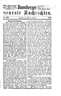 Bamberger neueste Nachrichten Sonntag 11. Oktober 1868