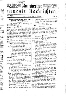 Bamberger neueste Nachrichten Dienstag 13. Oktober 1868