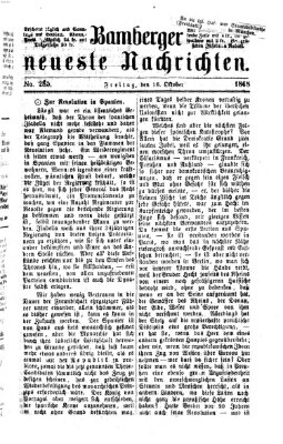 Bamberger neueste Nachrichten Freitag 16. Oktober 1868