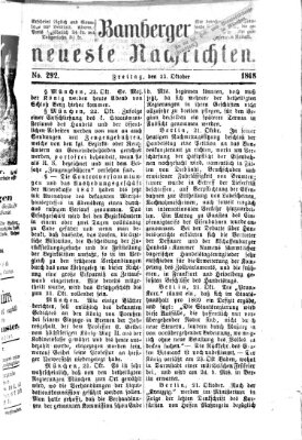 Bamberger neueste Nachrichten Freitag 23. Oktober 1868