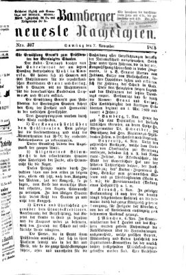 Bamberger neueste Nachrichten Samstag 7. November 1868