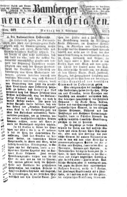 Bamberger neueste Nachrichten Montag 9. November 1868