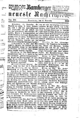 Bamberger neueste Nachrichten Sonntag 15. November 1868