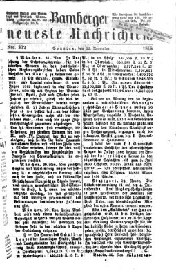 Bamberger neueste Nachrichten Sonntag 22. November 1868