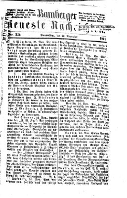 Bamberger neueste Nachrichten Donnerstag 26. November 1868