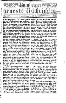 Bamberger neueste Nachrichten Freitag 27. November 1868