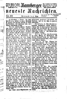 Bamberger neueste Nachrichten Mittwoch 2. Dezember 1868