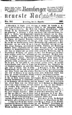 Bamberger neueste Nachrichten Freitag 11. Dezember 1868