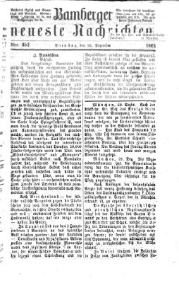 Bamberger neueste Nachrichten Dienstag 22. Dezember 1868