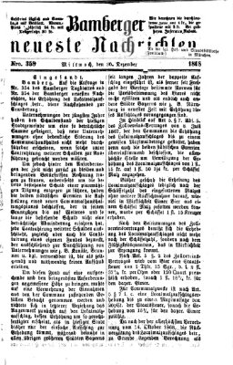 Bamberger neueste Nachrichten Mittwoch 30. Dezember 1868