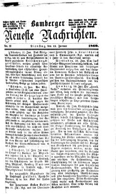 Bamberger neueste Nachrichten Dienstag 12. Januar 1869