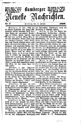 Bamberger neueste Nachrichten Freitag 15. Januar 1869