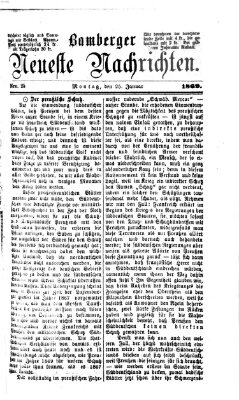 Bamberger neueste Nachrichten Montag 25. Januar 1869