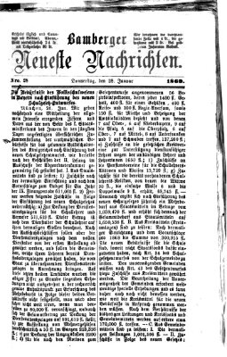 Bamberger neueste Nachrichten Donnerstag 28. Januar 1869