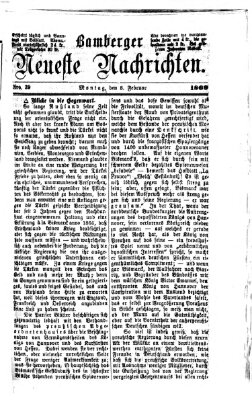 Bamberger neueste Nachrichten Montag 8. Februar 1869