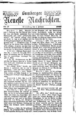 Bamberger neueste Nachrichten Dienstag 9. Februar 1869