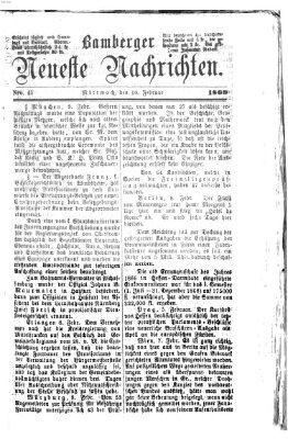 Bamberger neueste Nachrichten Mittwoch 10. Februar 1869