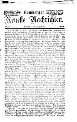 Bamberger neueste Nachrichten Freitag 26. Februar 1869