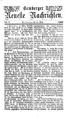 Bamberger neueste Nachrichten Sonntag 14. März 1869