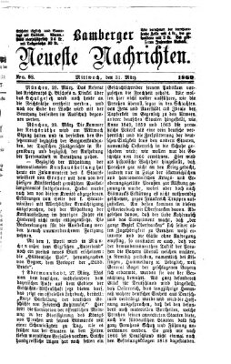 Bamberger neueste Nachrichten Mittwoch 31. März 1869