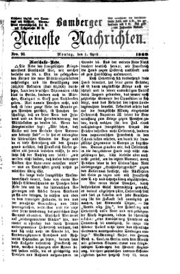 Bamberger neueste Nachrichten Montag 5. April 1869