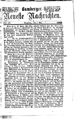 Bamberger neueste Nachrichten Samstag 1. Mai 1869